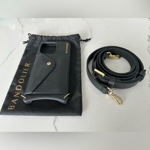 Bandolier Lily Leather Phone Case w/Built In Snap Wallet & Crossbody Strap